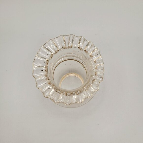 Peach Glass Lamp Shade Vintage Blown Glass Crimped Edge - Picture 5 of 10